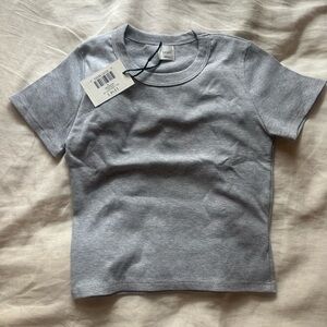 LESET grey crop t shirt